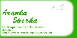 aranka spirka business card